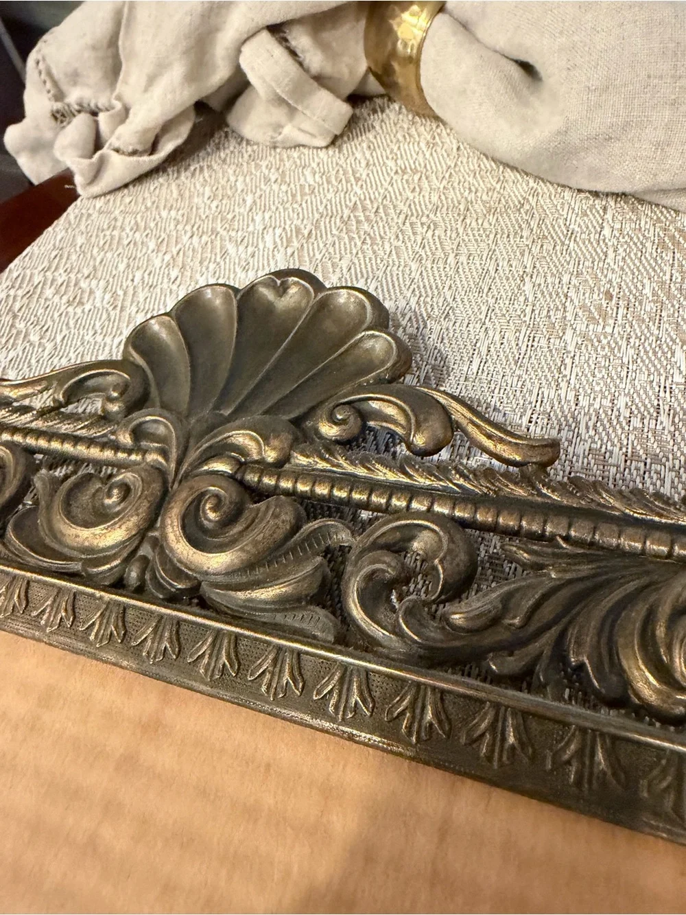 Vintage Ornate Brass Metal Picture Frame Italy